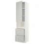 IKEA METOD МЕТОД / MAXIMERA МАКСИМЕРА, высокий шкаф д / СВЧ / дверца / 2ящика, белый / светло-серый, 60x60x240 см 394.700.52 фото