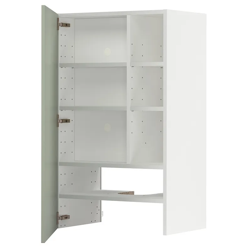 IKEA METOD МЕТОД, навесной шкаф д / вытяжки / полка / дверь, белый / светло-зеленый, 60x100 см 395.042.26 фото №1