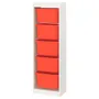 IKEA TROFAST ТРУФАСТ, комбінація для зберіган +контейнери, білий/помаранчевий, 46x30x145 см 495.332.09 фото