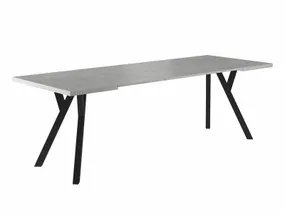 Стол обеденный SIGNAL MERLIN, эффект бетона / черный, 90x90 фото