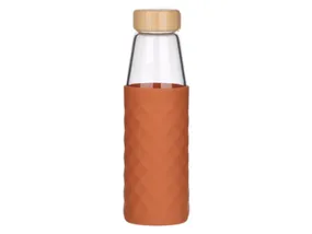BRW скляна пляшка в силіконової упаковці 500мл помаранчева 090533 фото