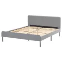 IKEA SLATTUM СЛАТТУМ, каркас ліжка з оббивкою, КНІСА світло-сірий, 160x200 см 604.463.76 фото thumb №9