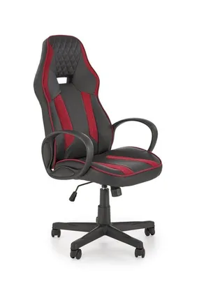 Крісло комп'ютерне офісне обертове HALMAR RAGNAR, чорний / червоний фото