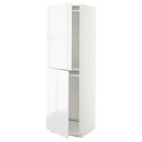IKEA METOD МЕТОД, висока шафа для холодильнка / морозил, білий / ВОКСТОРП глянцевий / білий, 60x60x200 см 592.540.33 фото