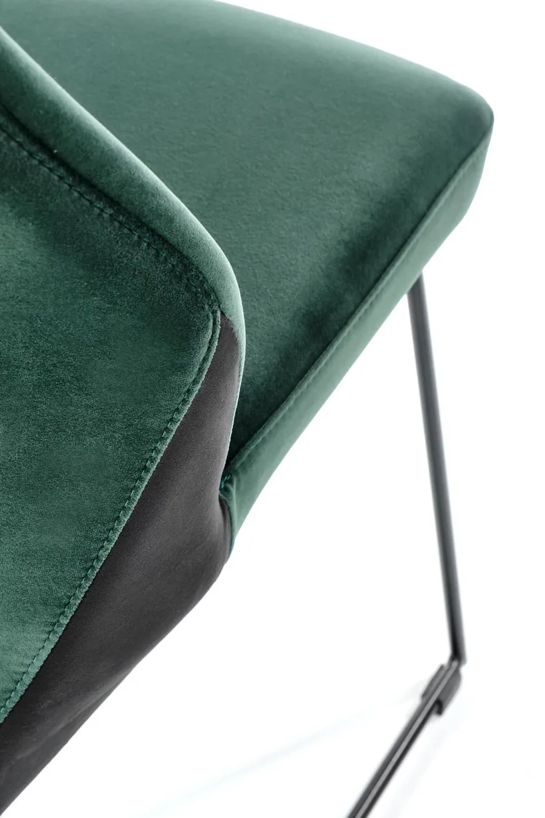 Кухонний стілець HALMAR K485 темно-зелений, чорний фото №4