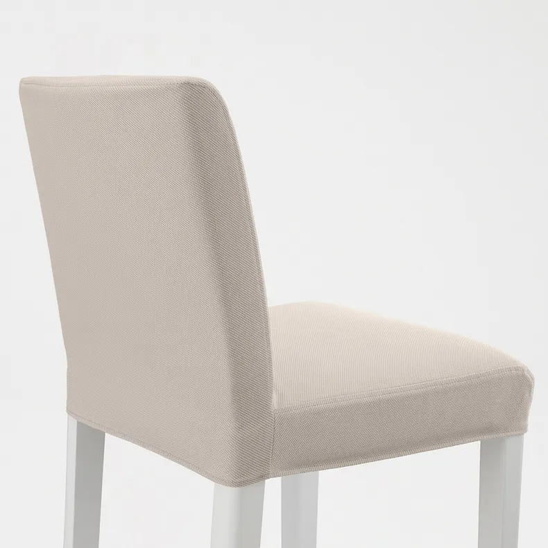 IKEA BERGMUND БЕРГМУНД, барний стілець зі спинкою, білий / бежевий галантерейний, 75 см 693.882.11 фото №4