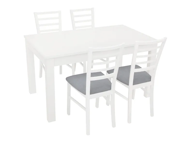 BRW Комплект: стіл 140-180х80 см + 2 стільці BRW BRYK 2, сірий/білий STO/BRYK2_4MAR/POZ/2-BAL/TX098 фото №1