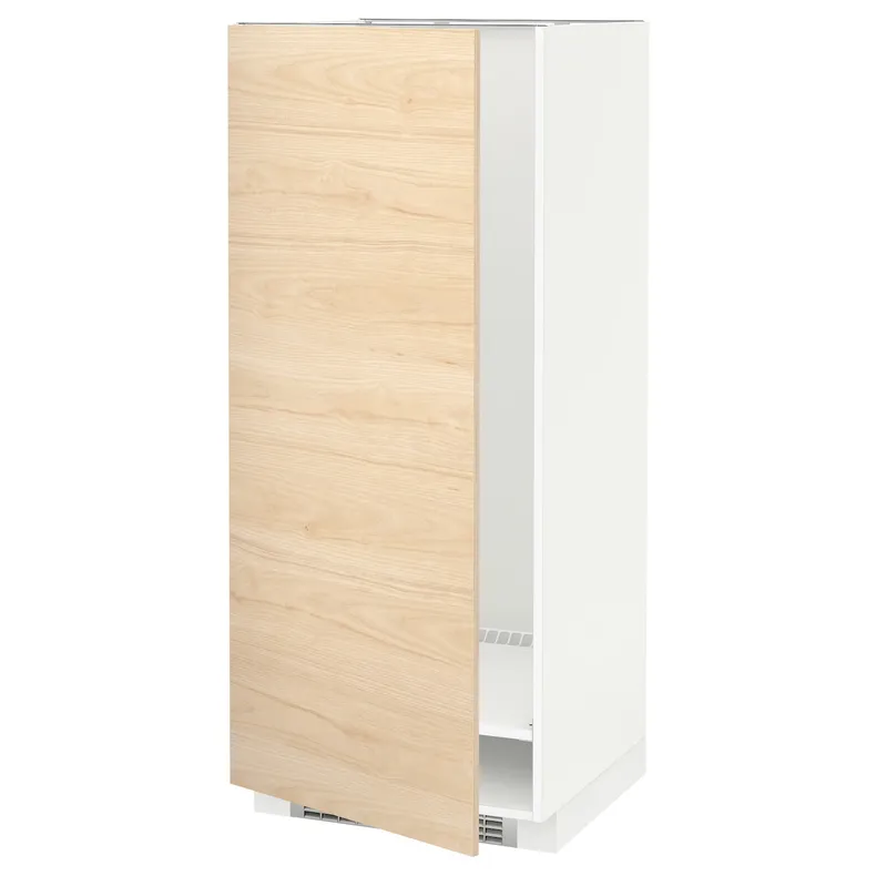 IKEA METOD МЕТОД, висока шафа для холодильнка / морозил, білий / АСКЕРСУНД під світлий ясен, 60x60x140 см 392.158.15 фото №1