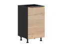 BRW Sole L6 базовый кухонный шкаф 45 см правый дуб галифакс натуральный, Черный/дуб галифакс натур FM_D_45/82_P-CA/DHN фото thumb №2