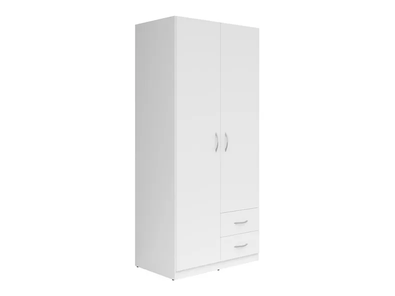 BRW Casao 91 см двухдверный шкаф с ящиками белый, белый SZF2D2S-BI/TX фото №1