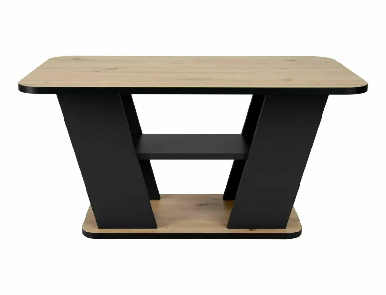Журнальный столик деревянный SIGNAL PLATON, 90х50 см, дуб артизан / черный фото №2