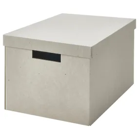 IKEA RÅGODLING РОГОДЛІНГ, коробка для зберігання з кришкою, натуральний/бежевий, 25x35x20 см 405.658.03 фото