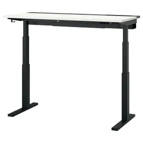 IKEA MITTZON МІТТЗОН, стіл регульований, електричний білий/чорний, 140x60 см 795.281.45 фото