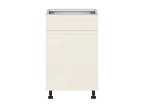 BRW Sole кухонный базовый шкаф 50 см левый с ящиками бесшумного закрывания магнолия глянец, альпийский белый/магнолия глянец FH_D1S_50/82_L/STB-BAL/XRAL0909005 фото