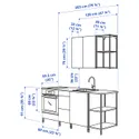 IKEA ENHET ЕНХЕТ, кухня, біла / сіра рамка, 203x63.5x222 см 693.374.05 фото thumb №3