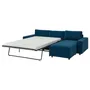 IKEA VIMLE ВИМЛЕ, 3-местный диван-кровать с козеткой, с широкими подлокотниками/Djuparp темно-зелено-голубой 295.372.70 фото