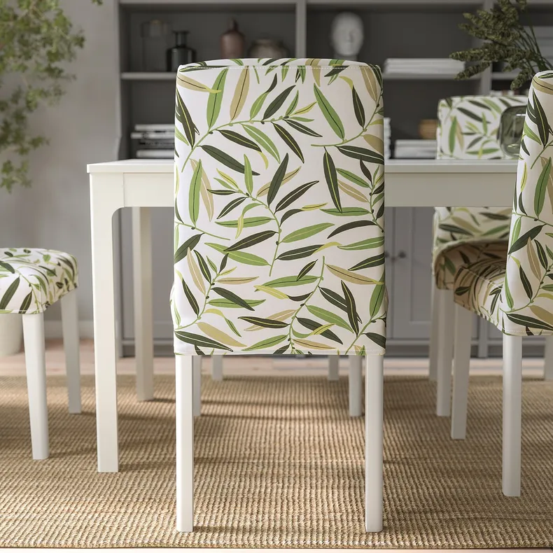 IKEA BERGMUND БЕРГМУНД, стілець, білий / ФОГЕЛЬФОРС різнобарвний 993.880.97 фото №8