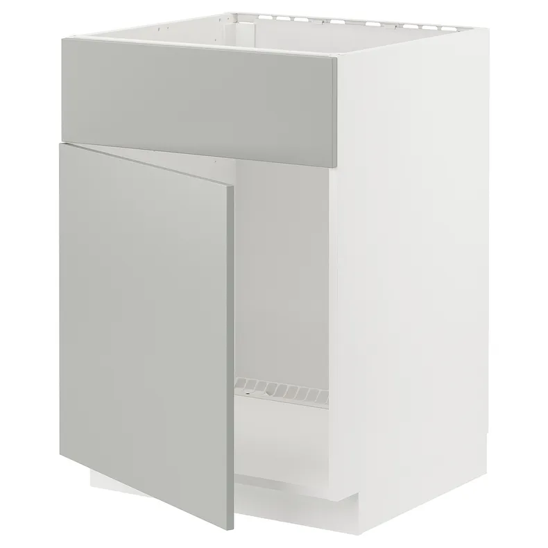 IKEA METOD МЕТОД, шкаф под мойку / дверь / фасад, белый / светло-серый, 60x60 см 995.389.83 фото №1