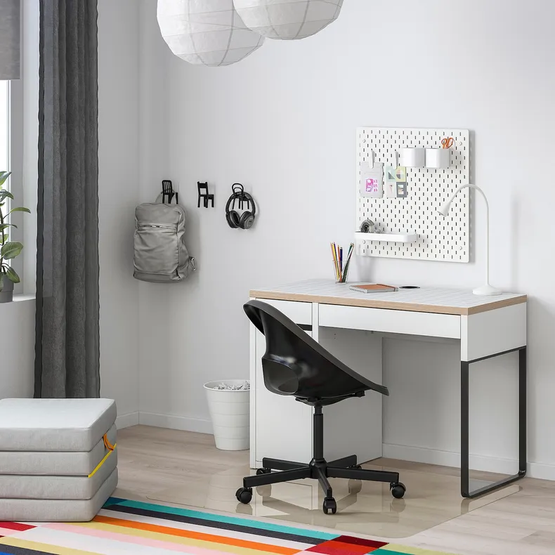 IKEA MICKE МІККЕ, письмовий стіл, білий / антрацит, 105x50 см 104.898.39 фото №2