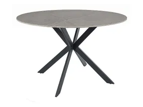 Стол обеденный SIGNAL TALIA, серый мрамор / черный матовый, 120x120 фото