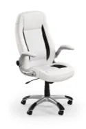 Крісло комп'ютерне офісне обертове HALMAR SATURN білий, екошкіра перфорована фото thumb №1