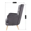 Кресло мягкое бархатное MEBEL ELITE SANTOS Velvet, Серый фото thumb №13