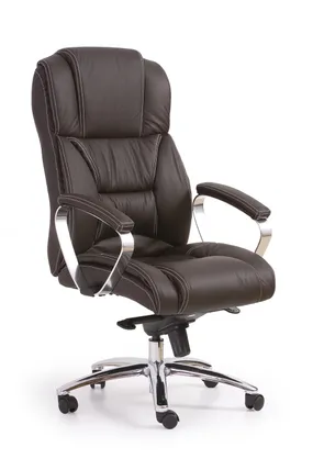 Кресло офисное вращающееся HALMAR FOSTER, темно-коричневый - кожа фото