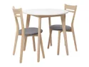BRW Комплект: стол 80х80 см + 2 бархатных стула BRW KEITA, белый/дуб сонома KEITA_STO_2KRS-BI/DSO фото thumb №2