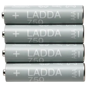 IKEA LADDA ЛАДДА, батарейка акумуляторна, HR03 AAA 1.2В, 750 мА/год 905.098.19 фото