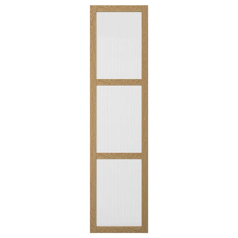 IKEA TONSTAD ТОНСТАД, дверцята з петлями, дуб okl/скло, 50x195 см 595.530.46 фото №1