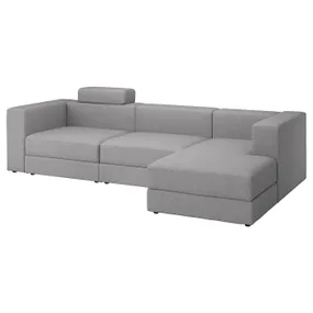 IKEA JÄTTEBO ЄТТЕБУ, 4-місний модульний диван з кушеткою, правий з узголів'ям/ТОНЕРУД сірий 195.109.02 фото