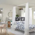 IKEA VITARNA ВИТАРНА, каркас кровати с 4-х стойками, белый Luröy/Skådis черный, 140x200 см 395.562.58 фото thumb №3