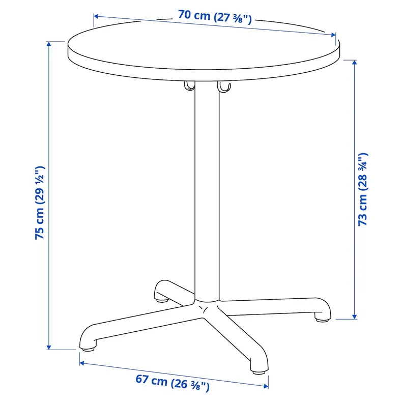 IKEA STENSELE СТЕНСЕЛЕ, стіл, антрацит/антрацит, 70 см 792.882.30 фото №7