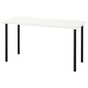 IKEA LAGKAPTEN ЛАГКАПТЕН / ADILS АДИЛЬС, письменный стол, белый / черный, 140x60 см 894.171.56 фото