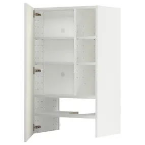 IKEA METOD МЕТОД, настінн шаф д / витяжки з полиц / дверц, білий / ВАЛЛЬСТЕНА білий, 60x100 см 795.073.03 фото