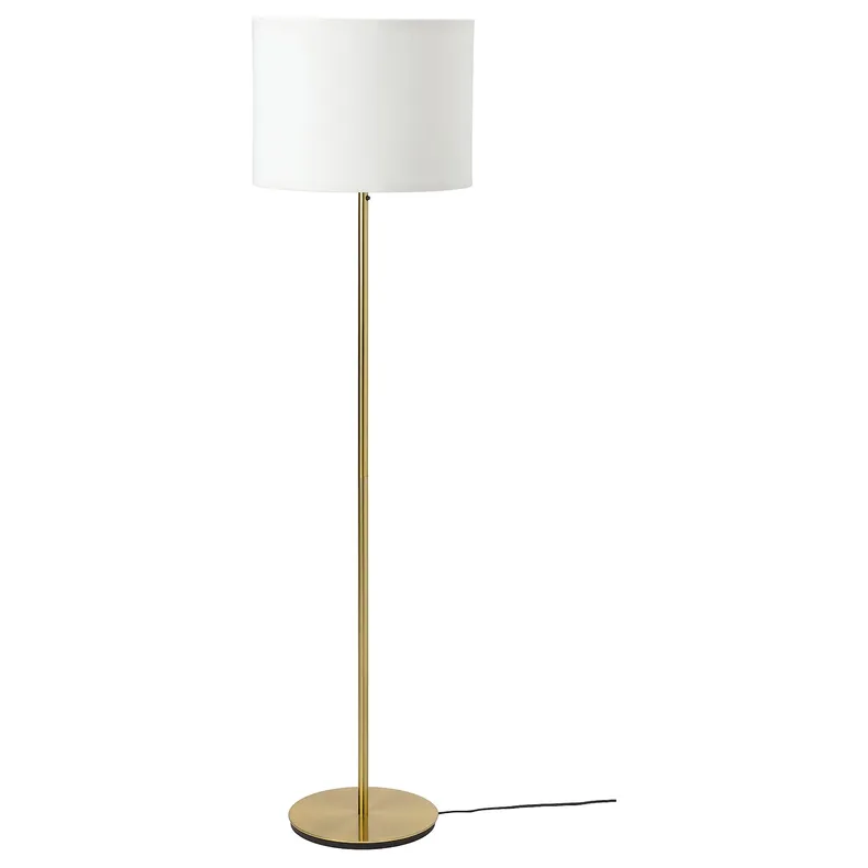 IKEA RINGSTA РИНГСТА / SKAFTET СКАФТЕТ, светильник напольный, белый / латунь 593.859.58 фото №1