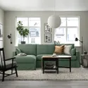 IKEA HYLTARP ХИЛЬТАРП, 3-местный диван с козеткой, левый, Хемместа серо-зеленая 395.150.03 фото thumb №2