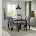IKEA DANDERYD ДАНДЕРЮД / BERGMUND БЕРГМУНД, стіл+4 стільці, чорний / Gunnared середньо-сірий, 130 см 295.443.03 фото thumb №2