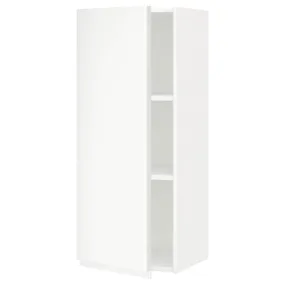 IKEA METOD МЕТОД, навесной шкаф с полками, белый / Воксторп матовый белый, 40x100 см 794.644.45 фото