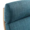 IKEA POÄNG ПОЭНГ, кресло, Шпон дуба, окрашенный в белый / темно-синий цвет 092.865.88 фото thumb №4