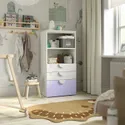 IKEA SMÅSTAD СМОСТАД / PLATSA ПЛАТСА, книжкова шафа, бузково-білий з 3 шухлядами, 60x42x123 см 395.439.25 фото thumb №2