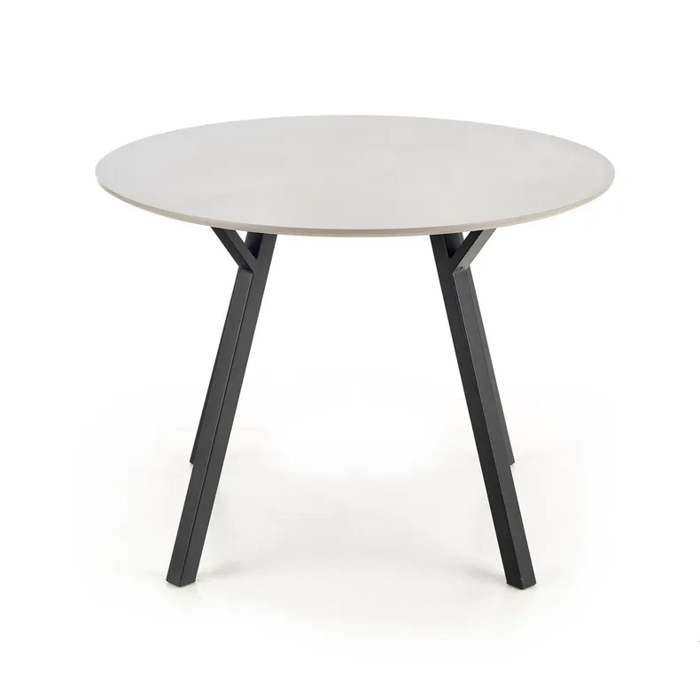 Круглий стіл кухонний HALMAR BALROG 100x100 см, каркас - чорний, стільниця - світло-сіра фото №8