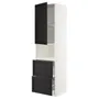 IKEA METOD МЕТОД / MAXIMERA МАКСІМЕРА, висока шафа для мікрох печі, 2 шухл, білий / ЛЕРХЮТТАН чорна морилка, 60x60x220 см 094.651.89 фото