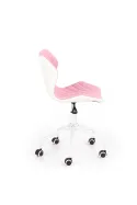 Крісло комп'ютерне офісне обертове HALMAR MATRIX 3 рожевий / білий, тканина фото thumb №3