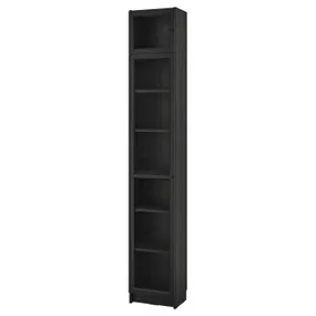 IKEA BILLY БІЛЛІ / OXBERG ОКСБЕРГ, книжк шафа зі склян двер/дод модул, чорний під дуб, 40x30x237 см 794.833.59 фото