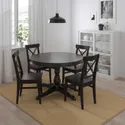 IKEA INGATORP ІНГАТОРП / INGOLF ІНГОЛЬФ, стіл+4 стільці, чорний / коричнево-чорний, 110 / 155 см 794.004.96 фото thumb №2