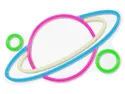 BRW Дитячий неоновий настінний світильник Planets LED мікс кольорів 093809 фото thumb №1