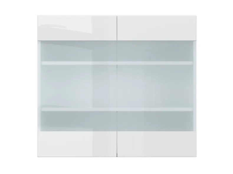 BRW Дводверна кухонна шафа Top Line 80 см з дисплейною панеллю в білому глянці, альпійський білий/глянцевий білий TV_G_80/72_LV/PV-BAL/BIP фото №1
