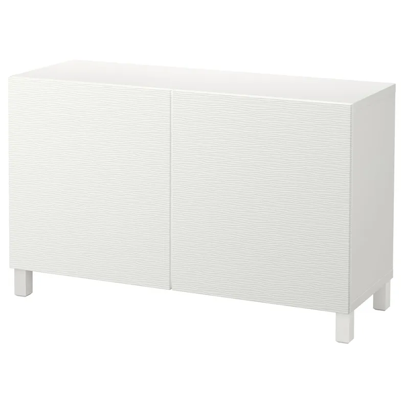 IKEA BESTÅ БЕСТО, комбинация для хранения с дверцами, белый / Лаксвикен / Стуббарп белый, 120x42x74 см 492.099.89 фото №1
