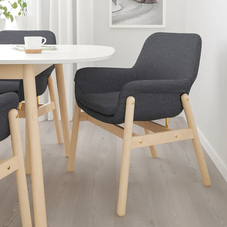 IKEA VEDBO ВЕДБУ / VEDBO ВЕДБУ, стіл+4 стільці, білий/береза, 160x95 см 093.068.93 фото №4